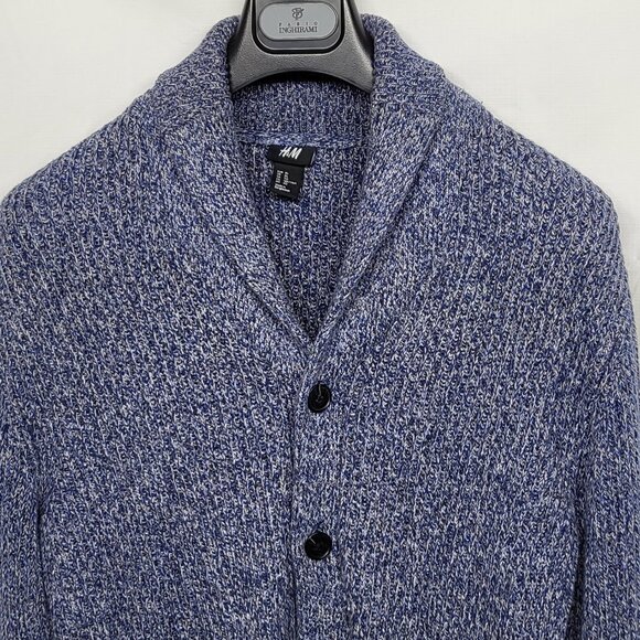 H&M Mens Cardigan Sweater XL Button Up Long Sleeve Pockets Heavyweight Cozy - Picture 2 of 13